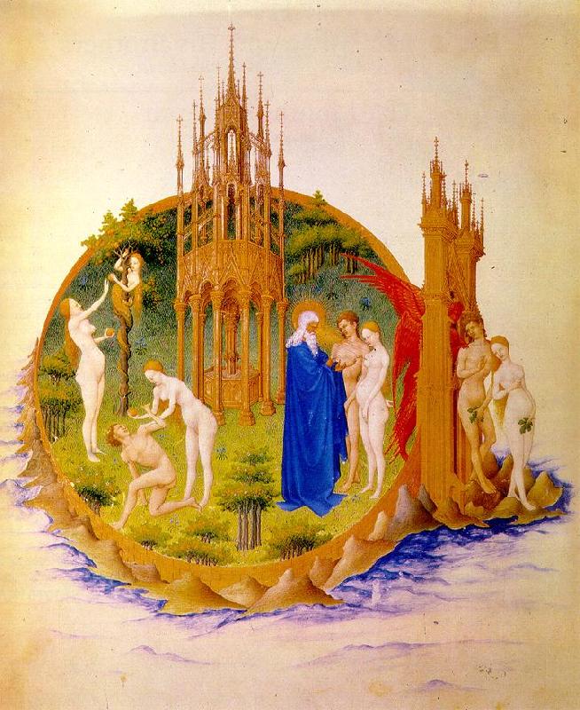 LIMBOURG brothers The Fall and the Expulsion from Paradise France oil painting art